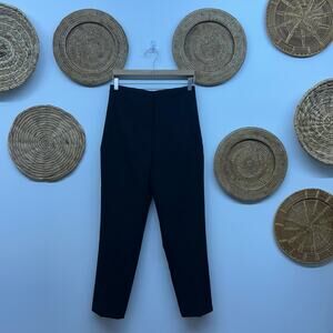Zara Black High Rise Slim Trouser Pant Medium Neutral Minimalist Dress Pants